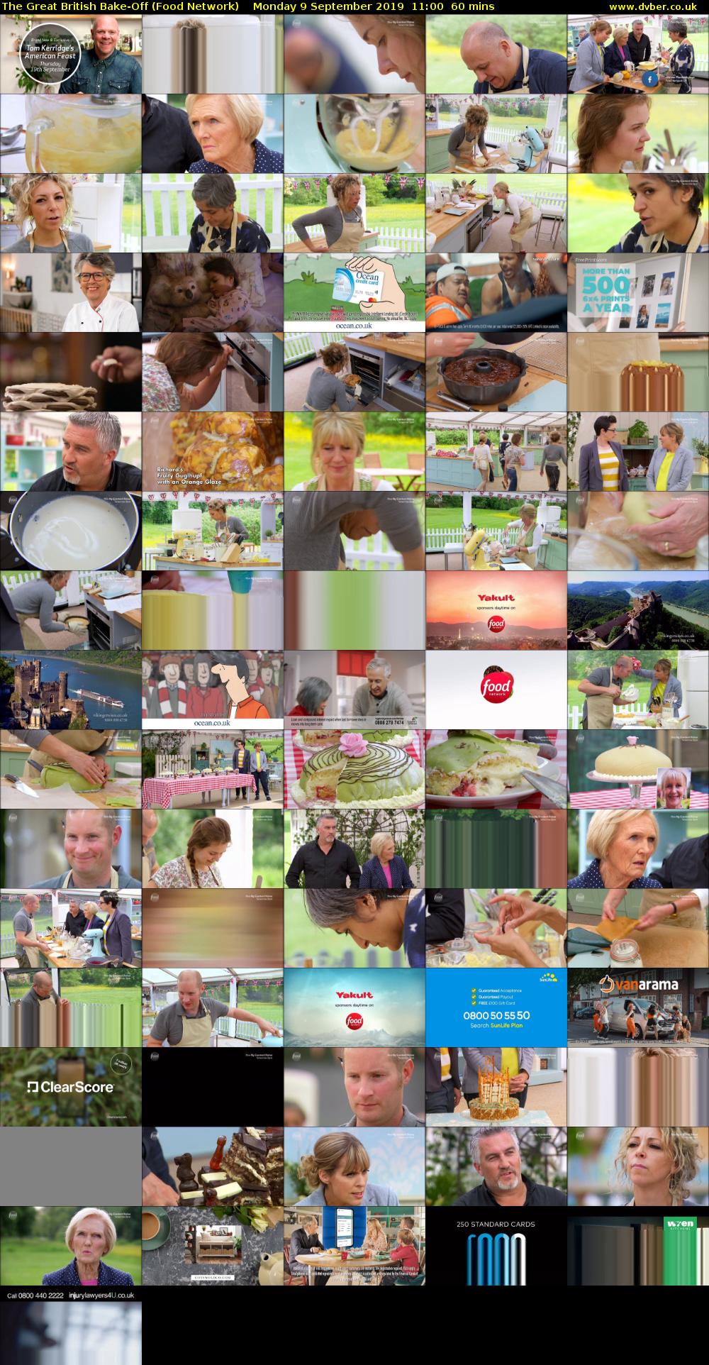 The Great British Bake-Off (Food Network) Monday 9 September 2019 11:00 - 12:00