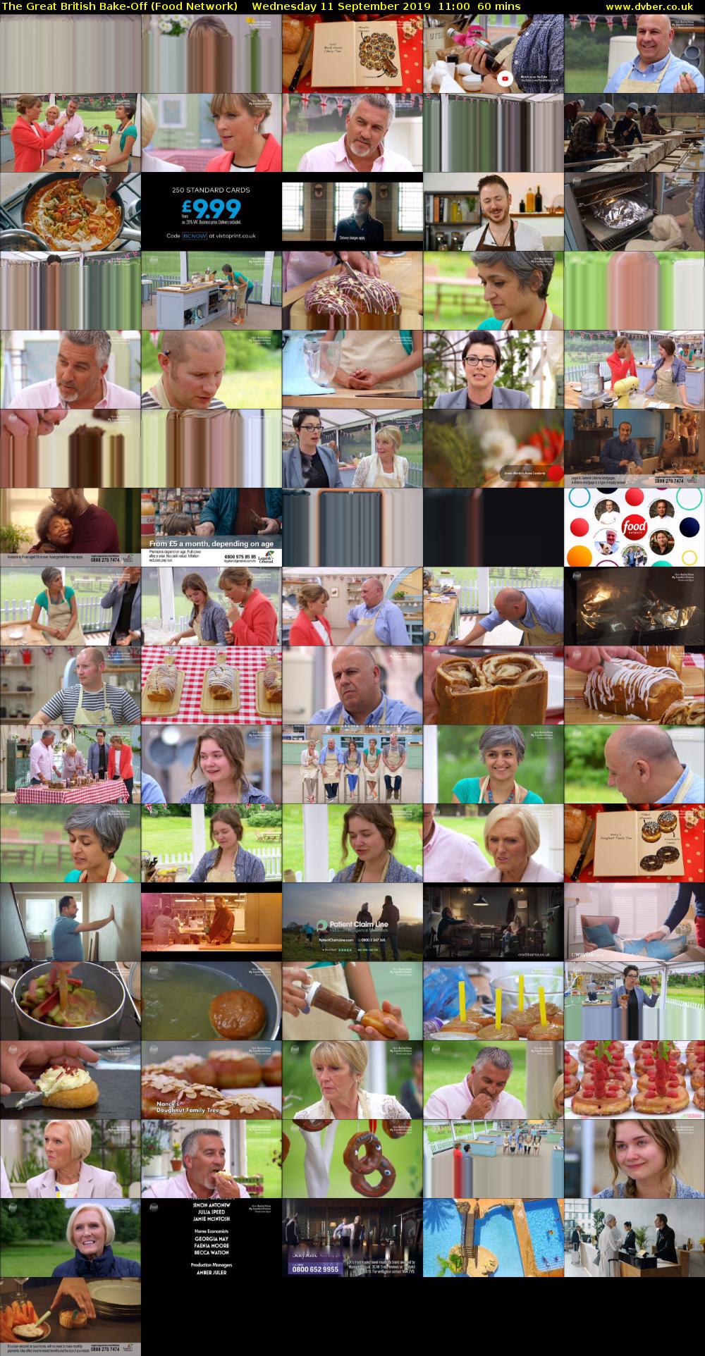 The Great British Bake-Off (Food Network) Wednesday 11 September 2019 11:00 - 12:00