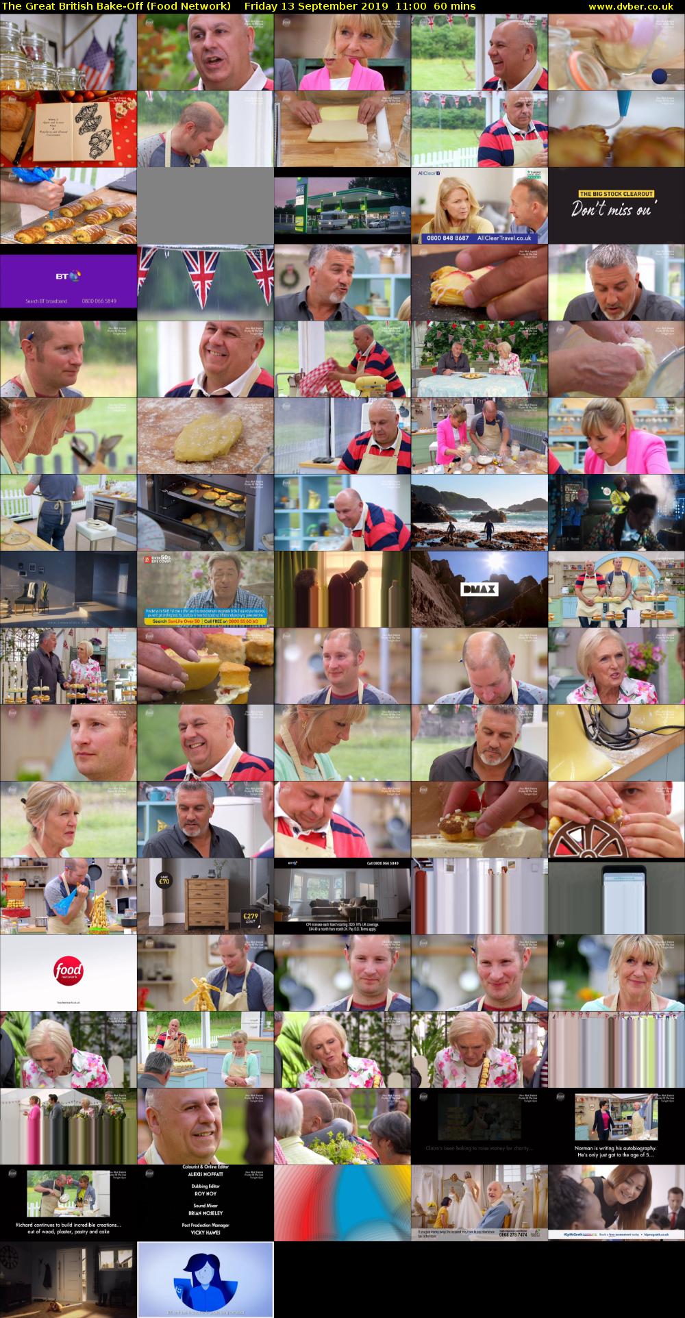 The Great British Bake-Off (Food Network) Friday 13 September 2019 11:00 - 12:00