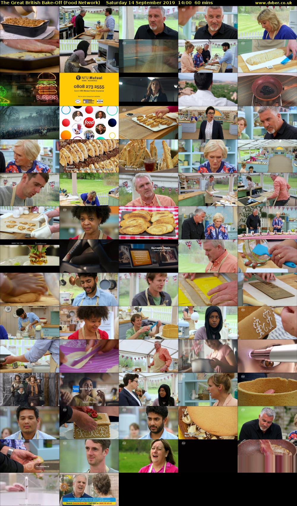 The Great British Bake-Off (Food Network) Saturday 14 September 2019 14:00 - 15:00