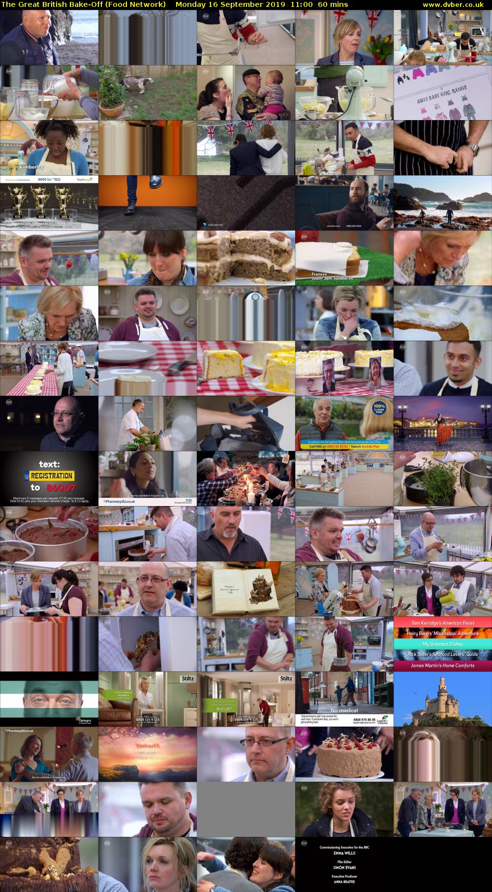 The Great British Bake-Off (Food Network) Monday 16 September 2019 11:00 - 12:00