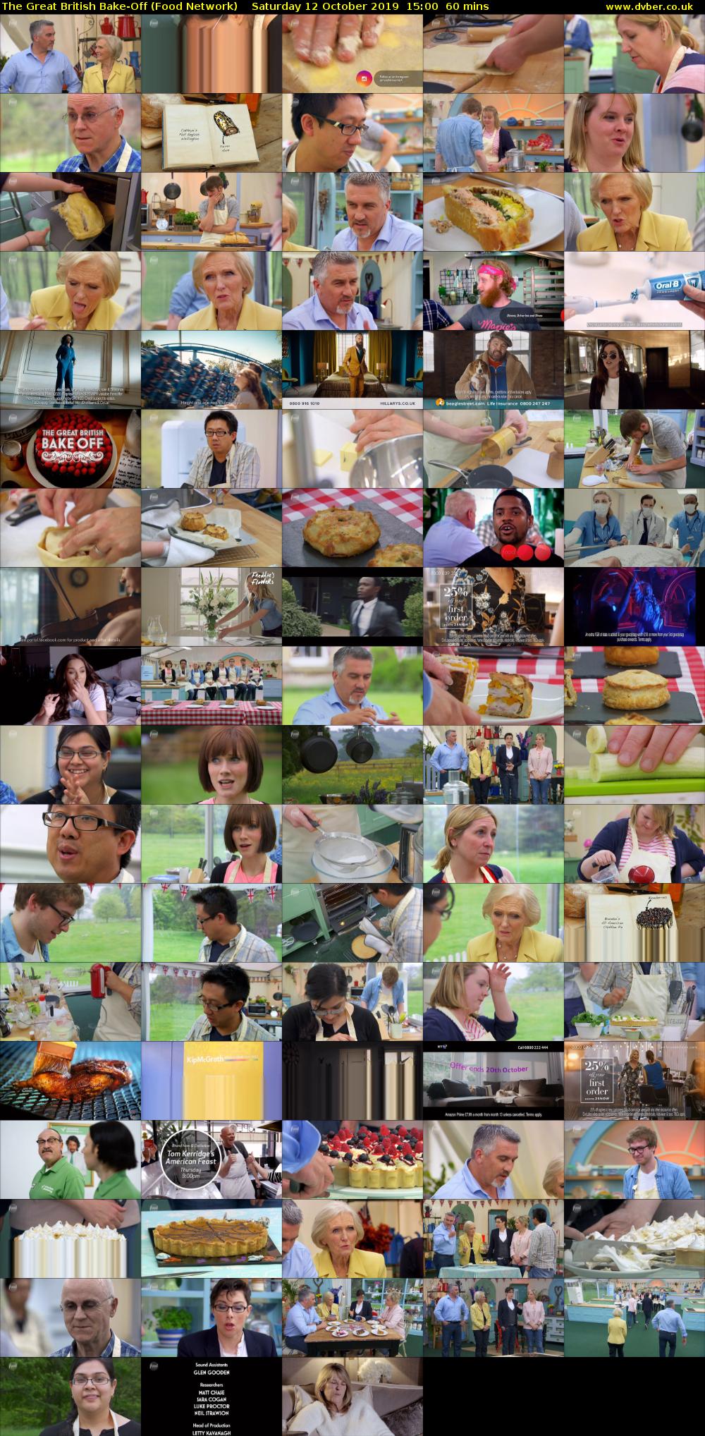 The Great British Bake-Off (Food Network) Saturday 12 October 2019 15:00 - 16:00