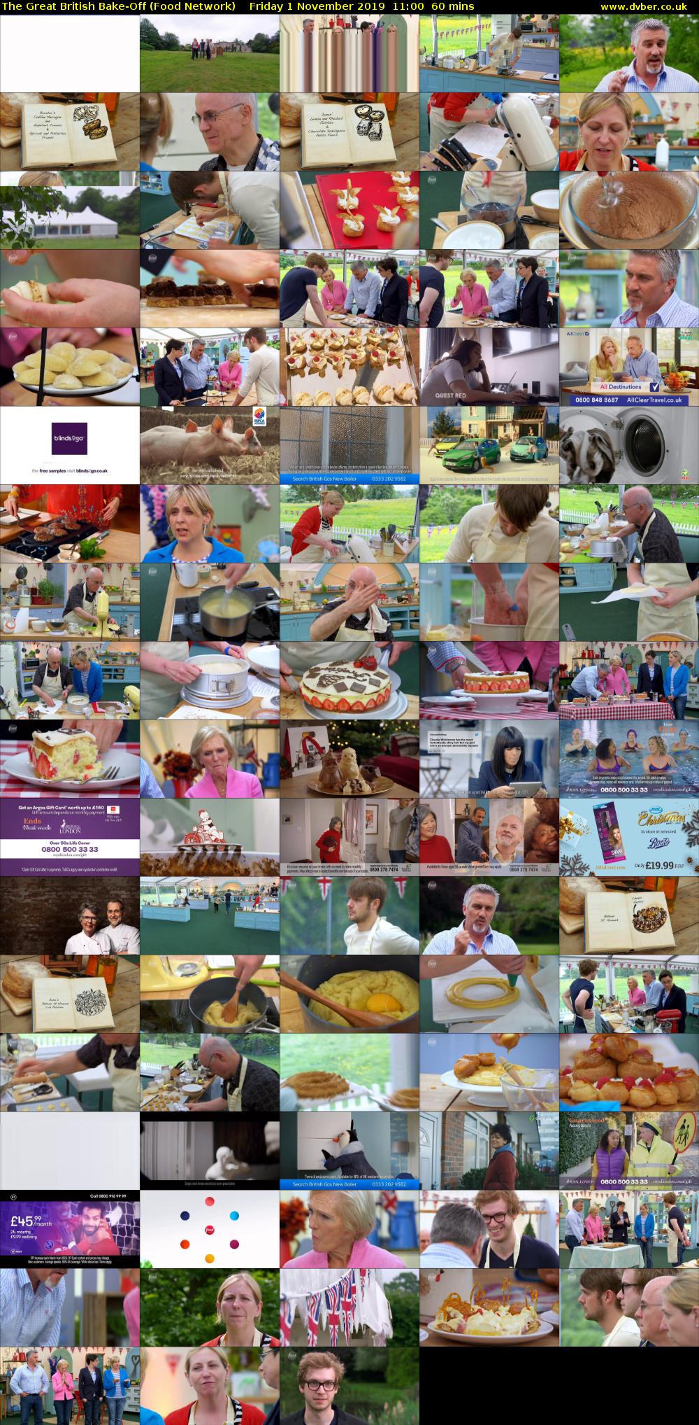 The Great British Bake-Off (Food Network) Friday 1 November 2019 11:00 - 12:00
