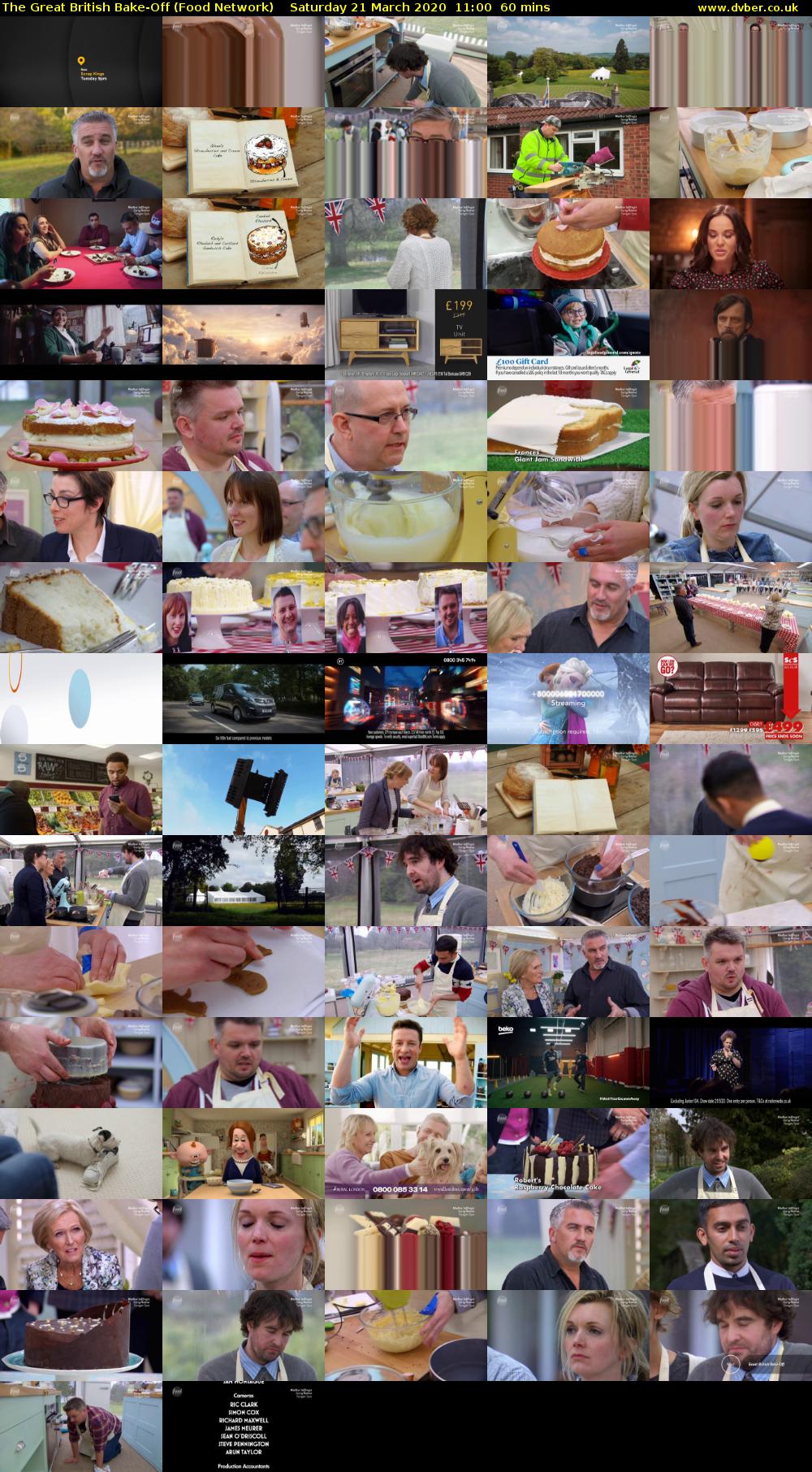 The Great British Bake-Off (Food Network) Saturday 21 March 2020 11:00 - 12:00