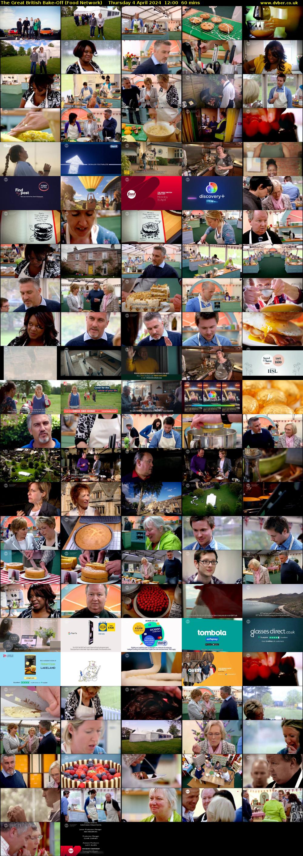 The Great British Bake-Off (Food Network) Thursday 4 April 2024 12:00 - 13:00