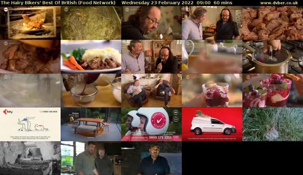 The Hairy Bikers' Best Of British (Food Network) Wednesday 23 February 2022 09:00 - 10:00