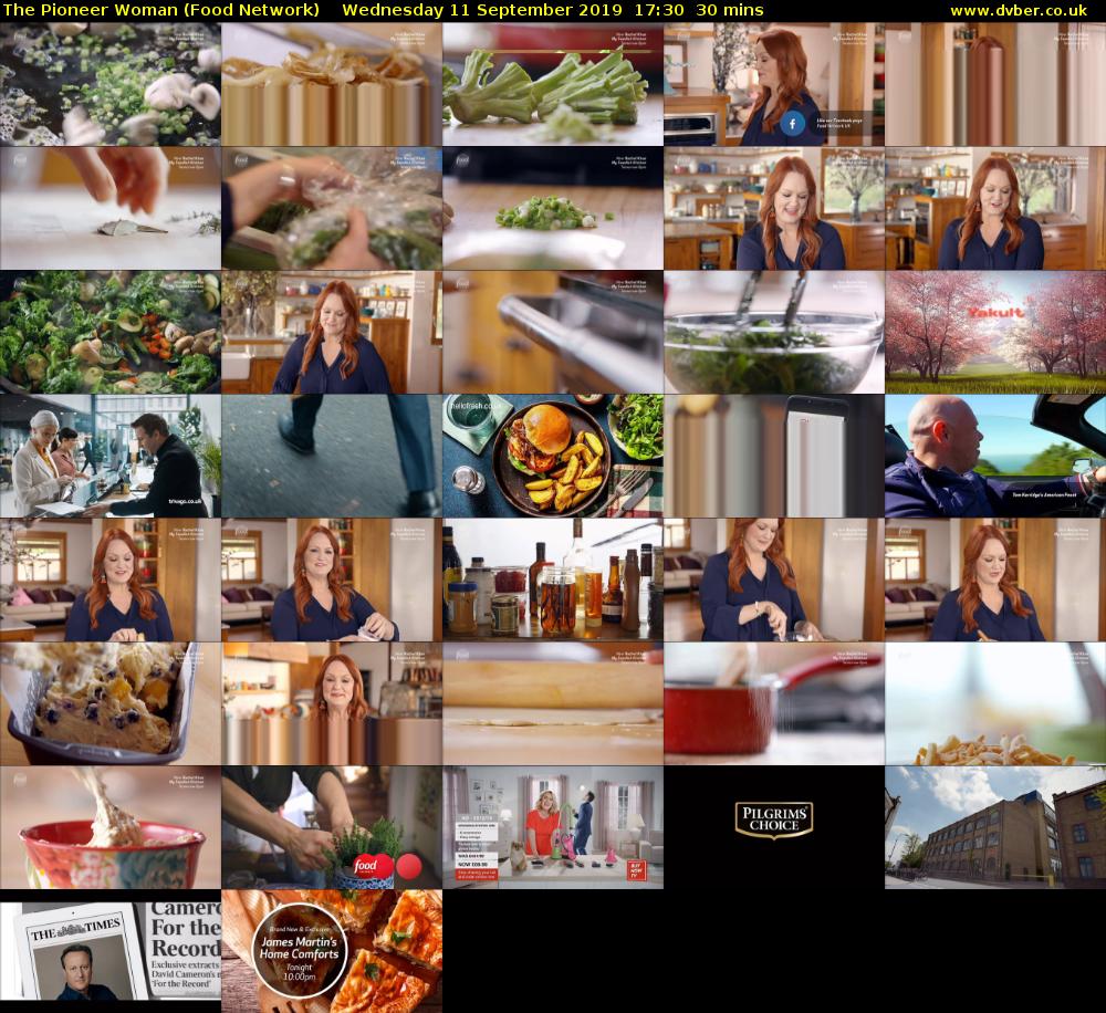 The Pioneer Woman (Food Network) Wednesday 11 September 2019 17:30 - 18:00