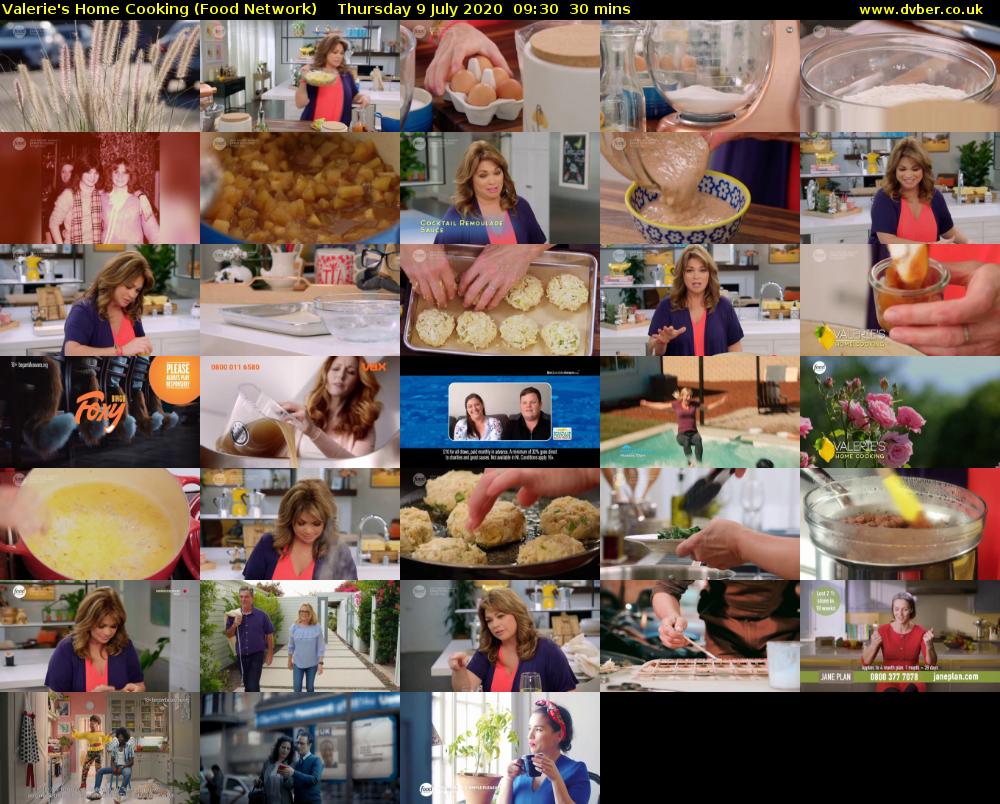 Valerie's Home Cooking (Food Network) Thursday 9 July 2020 09:30 - 10:00