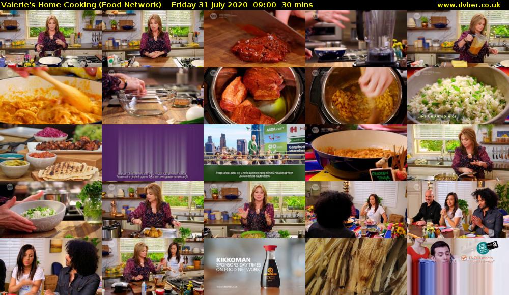 Valerie's Home Cooking (Food Network) Friday 31 July 2020 09:00 - 09:30