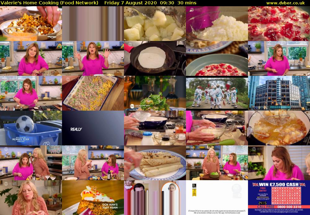 Valerie's Home Cooking (Food Network) Friday 7 August 2020 09:30 - 10:00