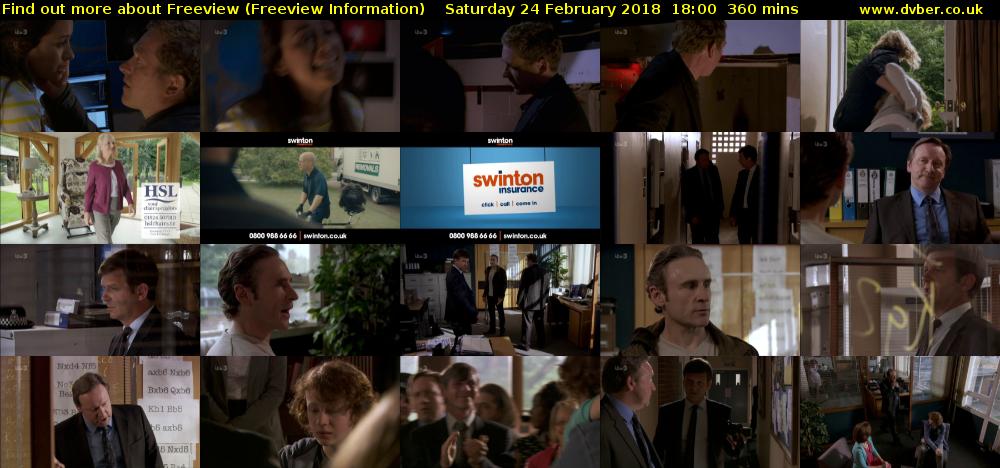 Find out more about Freeview (Freeview Information) Saturday 24 February 2018 18:00 - 00:00