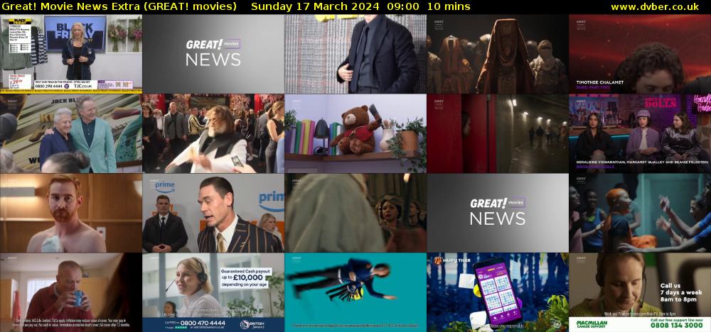 Great! Movie News Extra (GREAT! movies) Sunday 17 March 2024 09:00 - 09:10