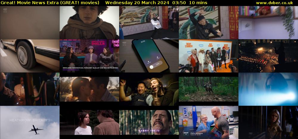 Great! Movie News Extra (GREAT! movies) Wednesday 20 March 2024 03:50 - 04:00