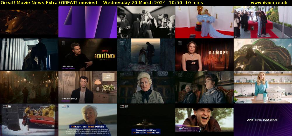 Great! Movie News Extra (GREAT! movies) Wednesday 20 March 2024 10:50 - 11:00