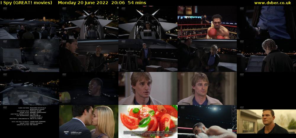 I Spy (GREAT! movies) Monday 20 June 2022 20:06 - 21:00