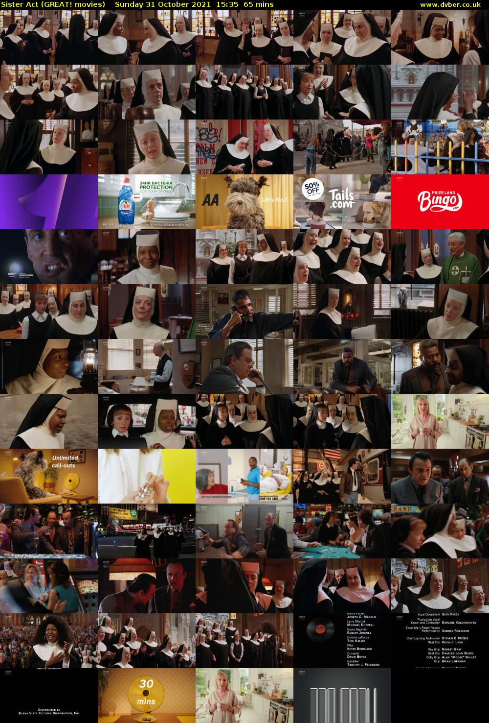 Sister Act (GREAT! movies) Sunday 31 October 2021 15:35 - 16:40