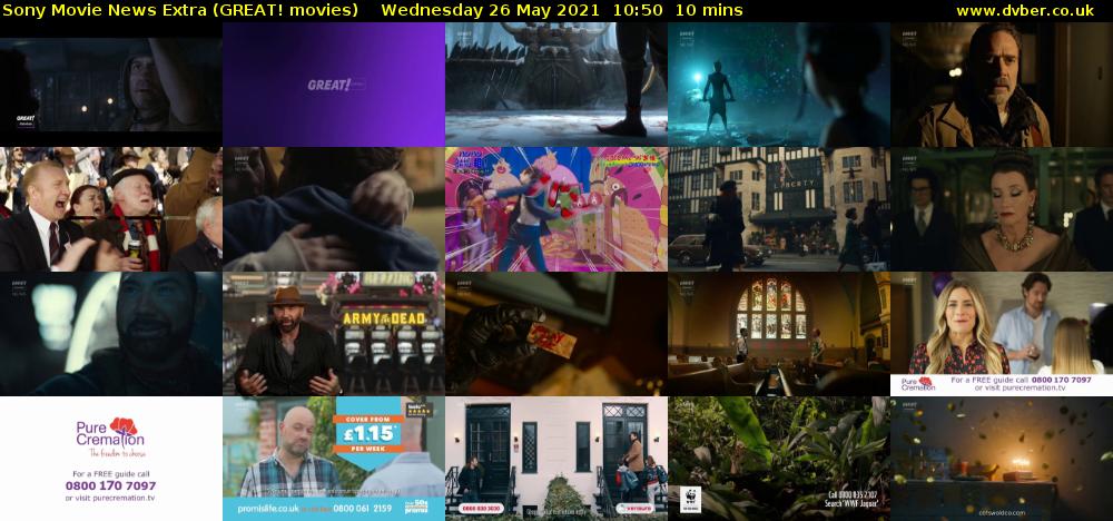 Sony Movie News Extra (GREAT! movies) Wednesday 26 May 2021 10:50 - 11:00
