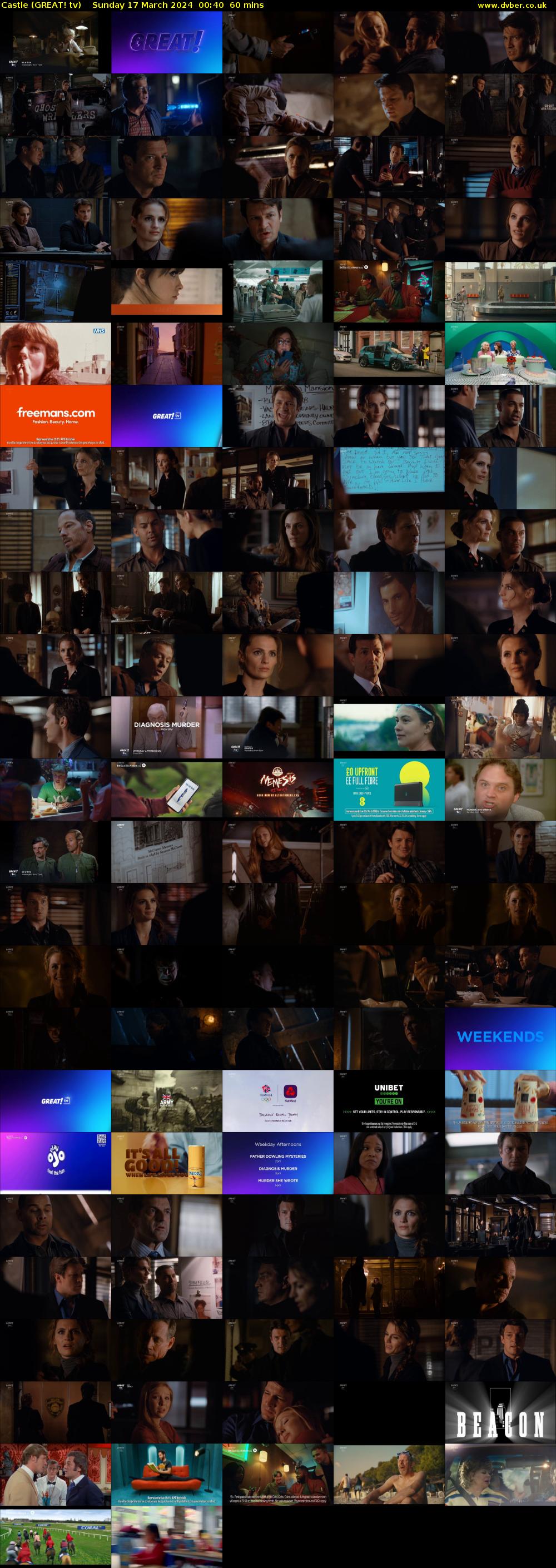 Castle (GREAT! tv) Sunday 17 March 2024 00:40 - 01:40