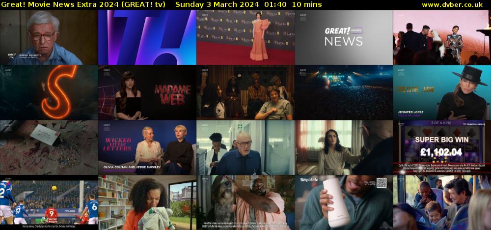 Great! Movie News Extra 2024 (GREAT! tv) Sunday 3 March 2024 01:40 - 01:50
