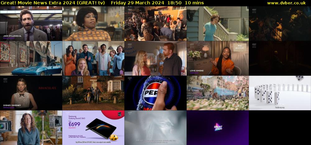 Great! Movie News Extra 2024 (GREAT! tv) Friday 29 March 2024 18:50 - 19:00