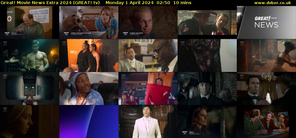 Great! Movie News Extra 2024 (GREAT! tv) Monday 1 April 2024 02:50 - 03:00