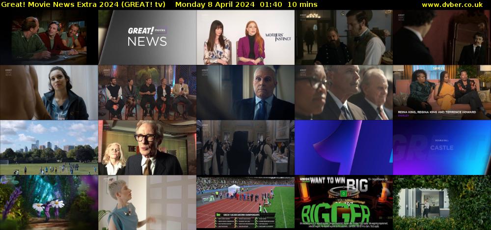 Great! Movie News Extra 2024 (GREAT! tv) Monday 8 April 2024 01:40 - 01:50