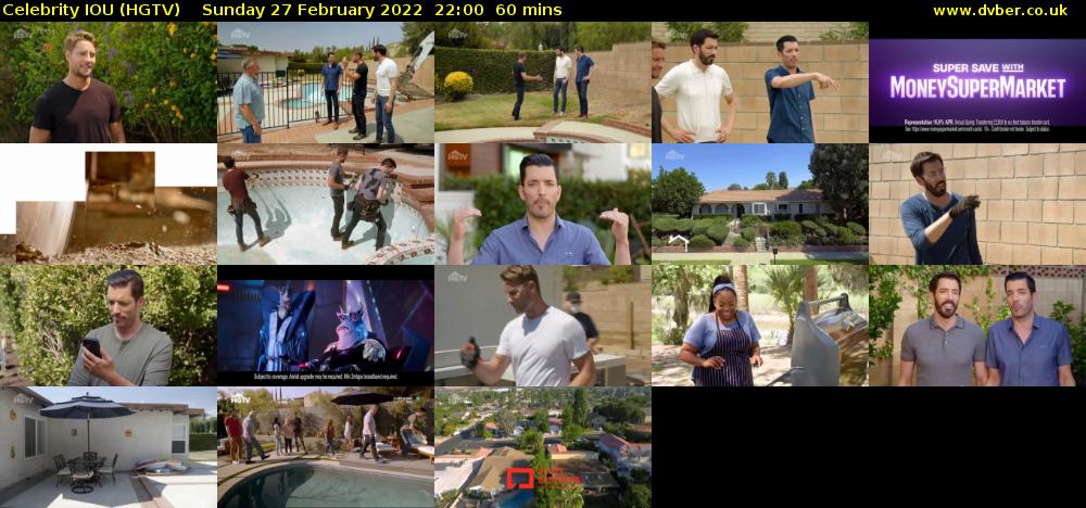 Celebrity IOU (HGTV) Sunday 27 February 2022 22:00 - 23:00