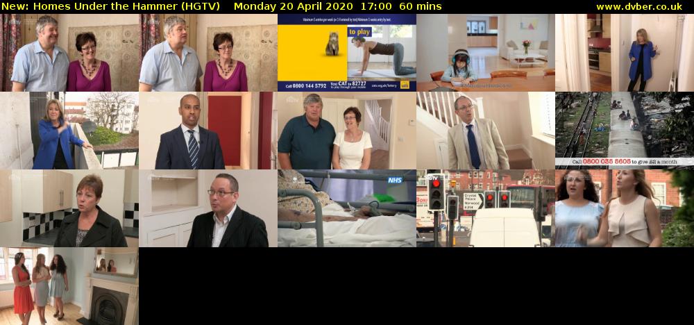 Homes Under the Hammer (HGTV) Monday 20 April 2020 17:00 - 18:00
