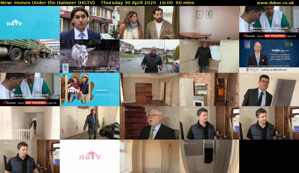 Homes Under the Hammer (HGTV) Thursday 30 April 2020 16:00 - 17:00