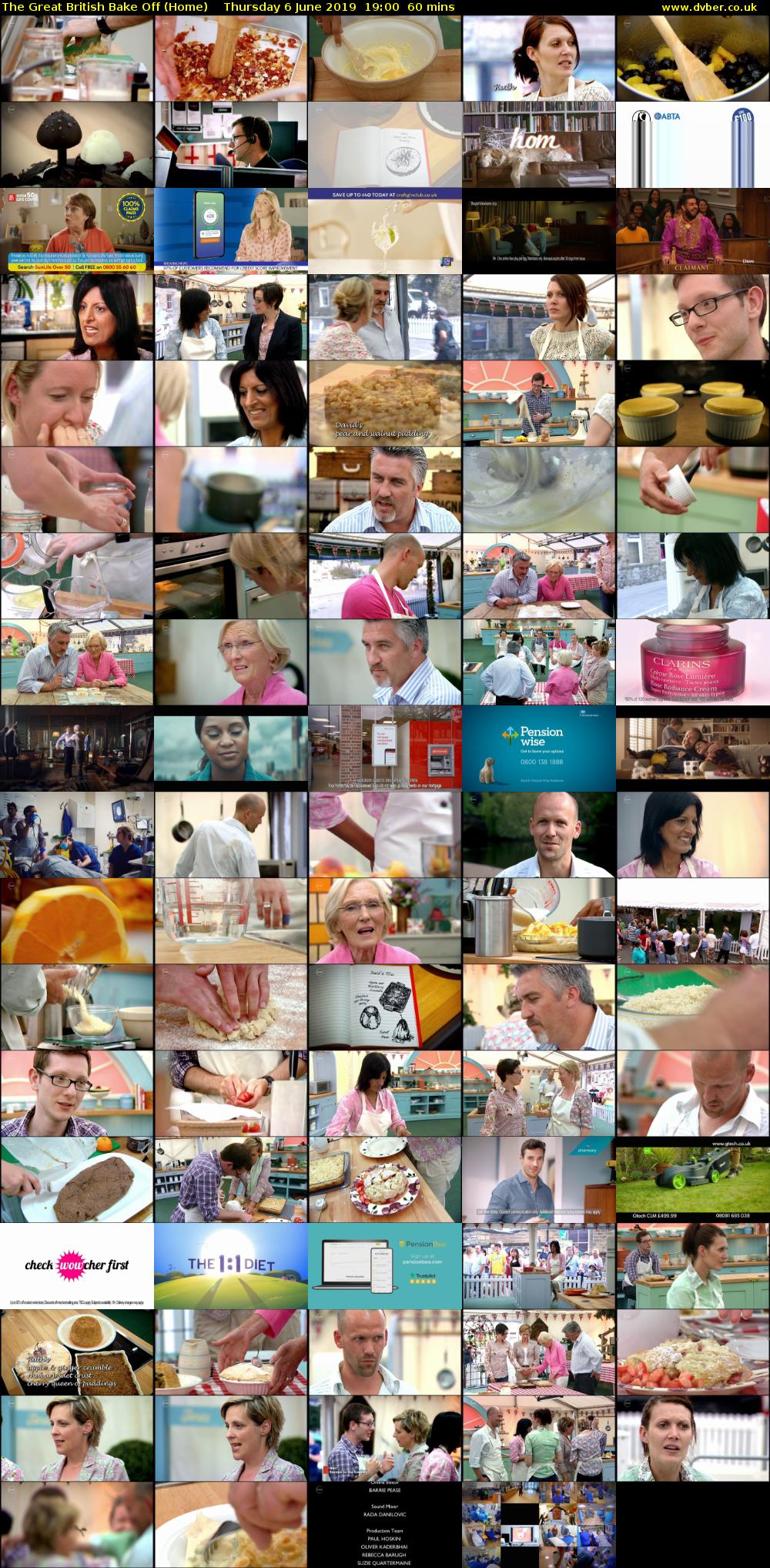 The Great British Bake Off (Home) Thursday 6 June 2019 19:00 - 20:00