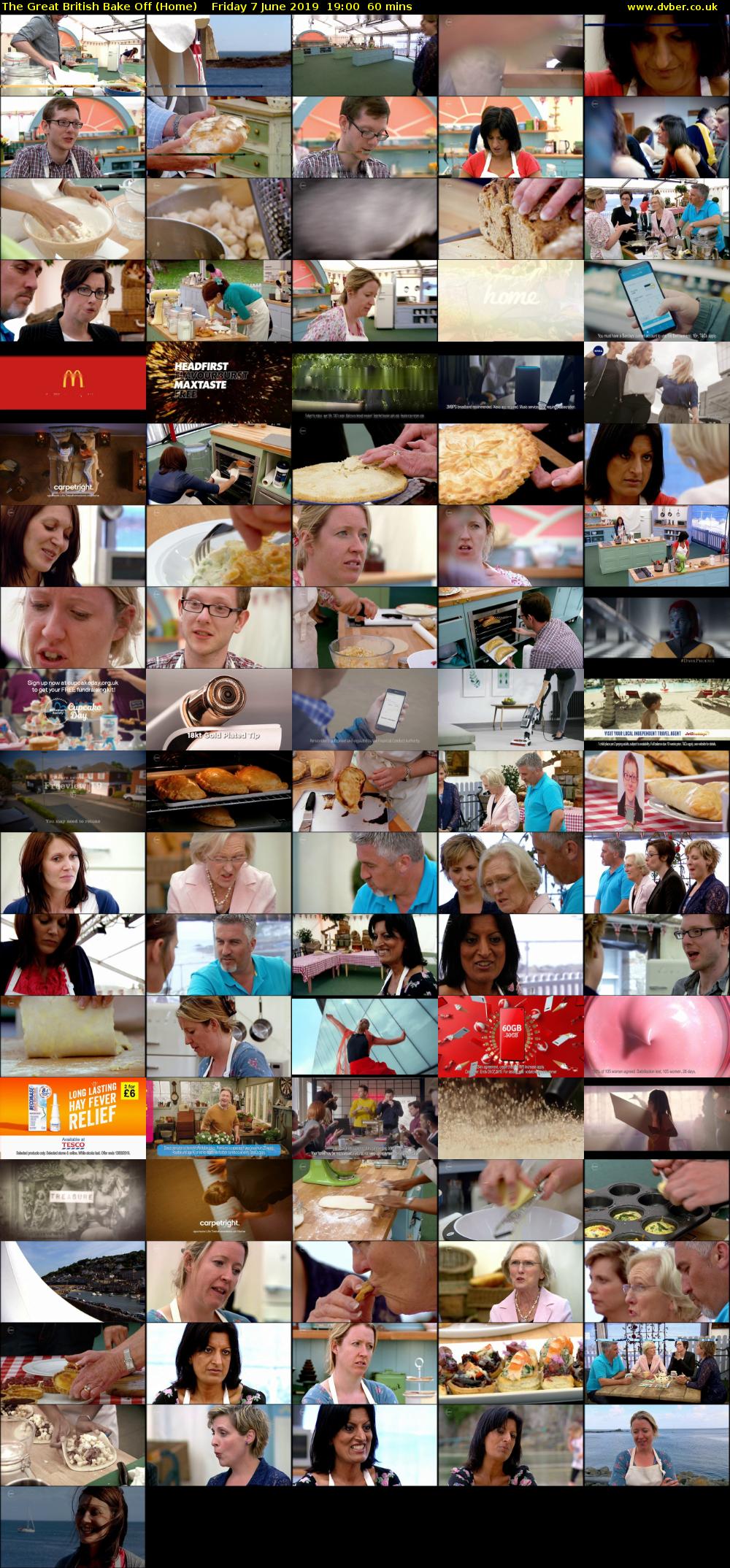 The Great British Bake Off (Home) Friday 7 June 2019 19:00 - 20:00