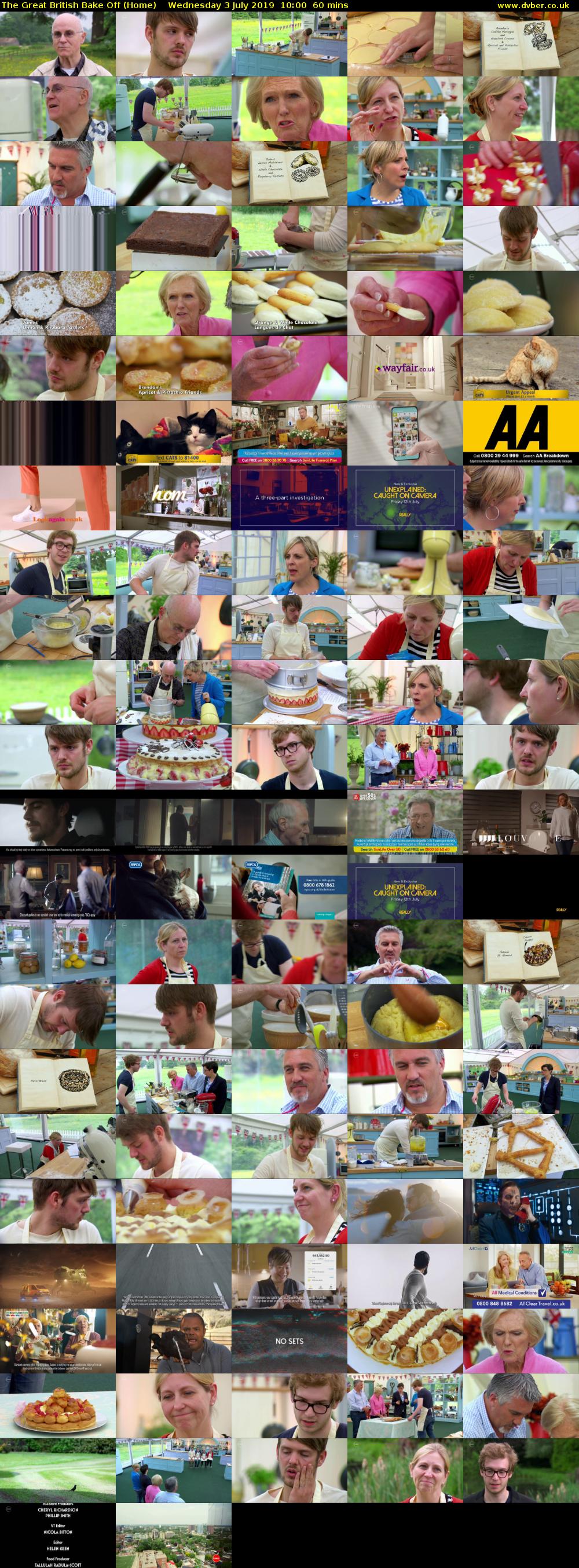 The Great British Bake Off (Home) Wednesday 3 July 2019 10:00 - 11:00