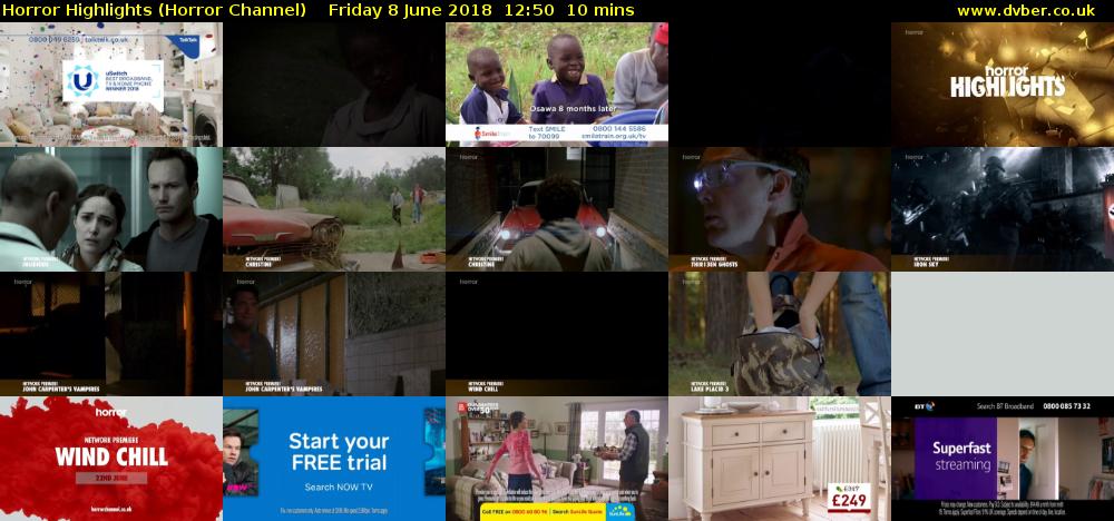 Horror Highlights (Horror Channel) Friday 8 June 2018 12:50 - 13:00
