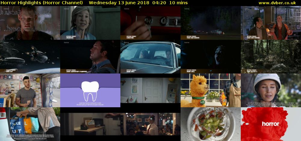 Horror Highlights (Horror Channel) Wednesday 13 June 2018 04:20 - 04:30