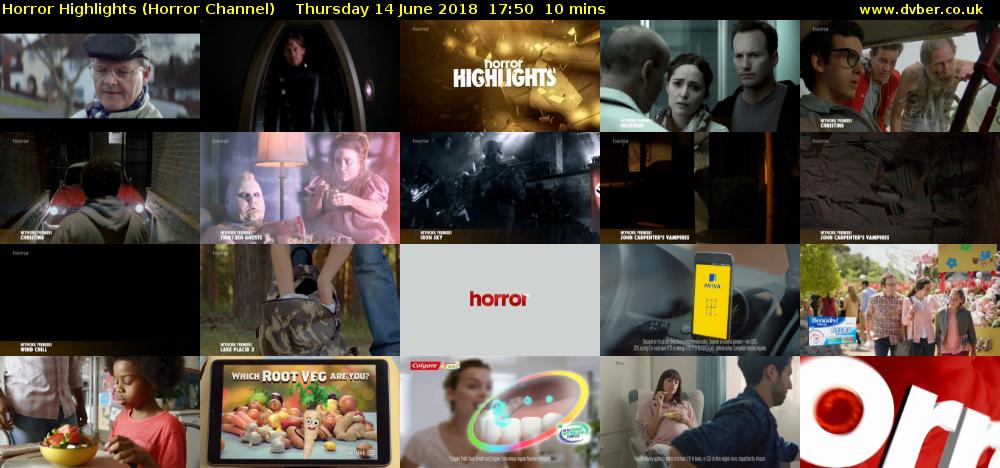 Horror Highlights (Horror Channel) Thursday 14 June 2018 17:50 - 18:00