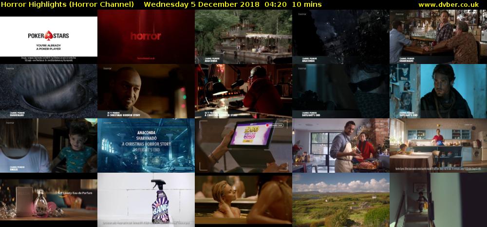 Horror Highlights (Horror Channel) Wednesday 5 December 2018 04:20 - 04:30
