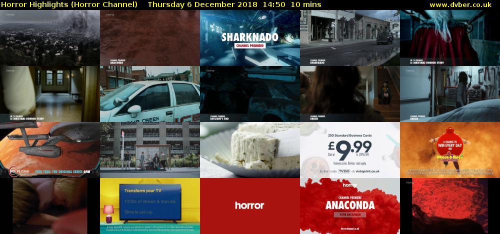 Horror Highlights (Horror Channel) Thursday 6 December 2018 14:50 - 15:00