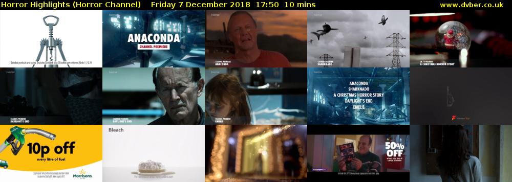 Horror Highlights (Horror Channel) Friday 7 December 2018 17:50 - 18:00