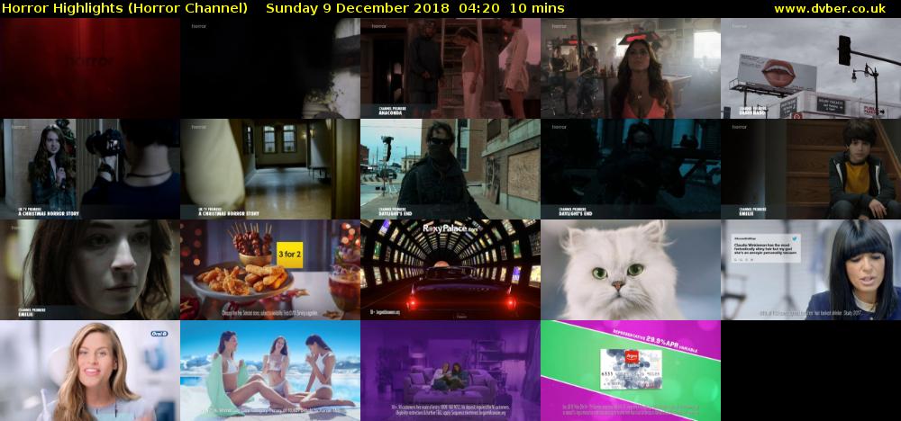 Horror Highlights (Horror Channel) Sunday 9 December 2018 04:20 - 04:30