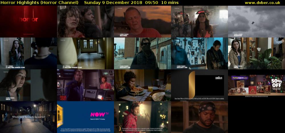 Horror Highlights (Horror Channel) Sunday 9 December 2018 09:50 - 10:00