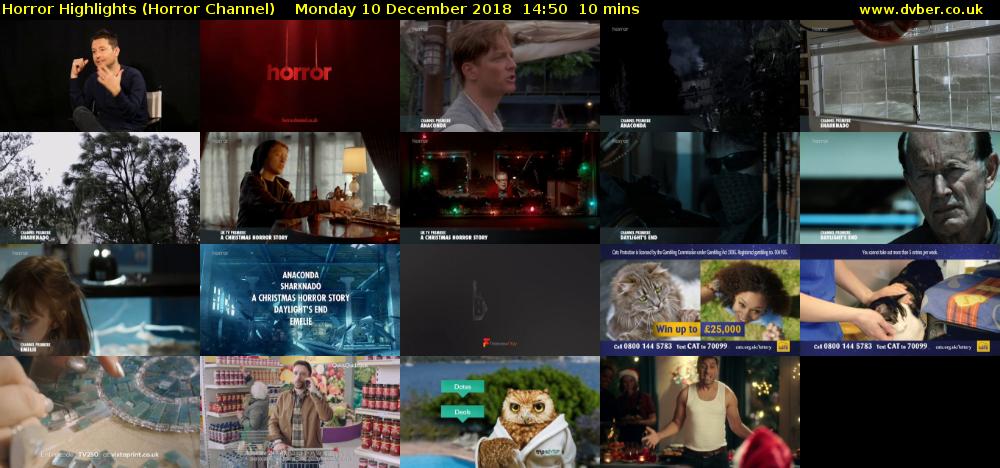 Horror Highlights (Horror Channel) Monday 10 December 2018 14:50 - 15:00