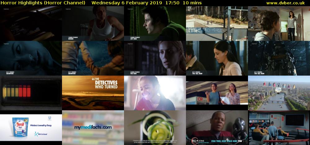 Horror Highlights (Horror Channel) Wednesday 6 February 2019 17:50 - 18:00