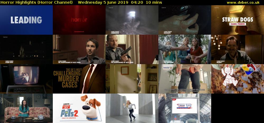 Horror Highlights (Horror Channel) Wednesday 5 June 2019 04:20 - 04:30