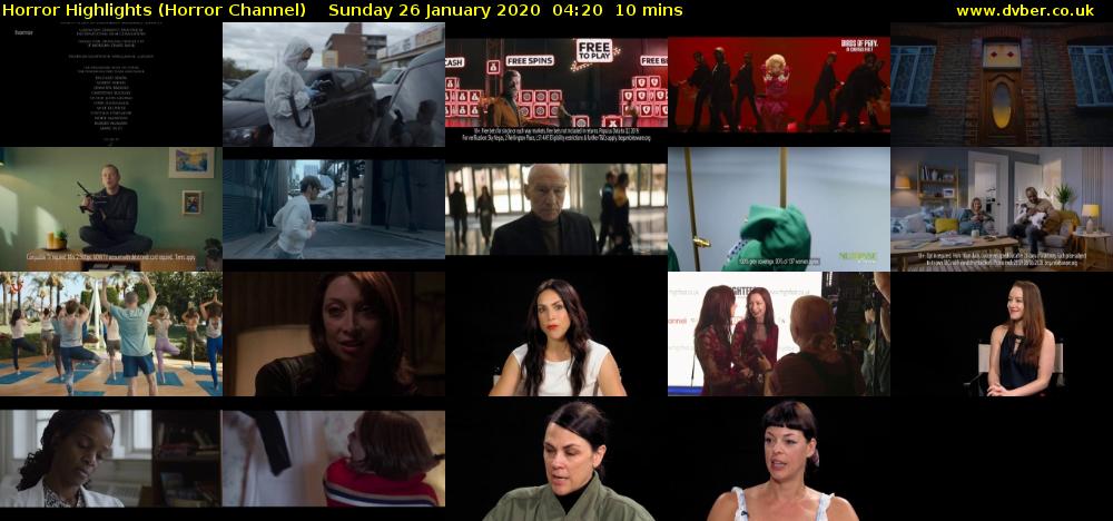 Horror Highlights (Horror Channel) Sunday 26 January 2020 04:20 - 04:30