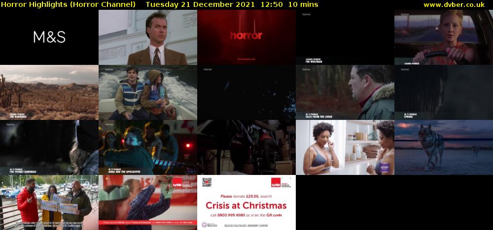 Horror Highlights (Horror Channel) Tuesday 21 December 2021 12:50 - 13:00