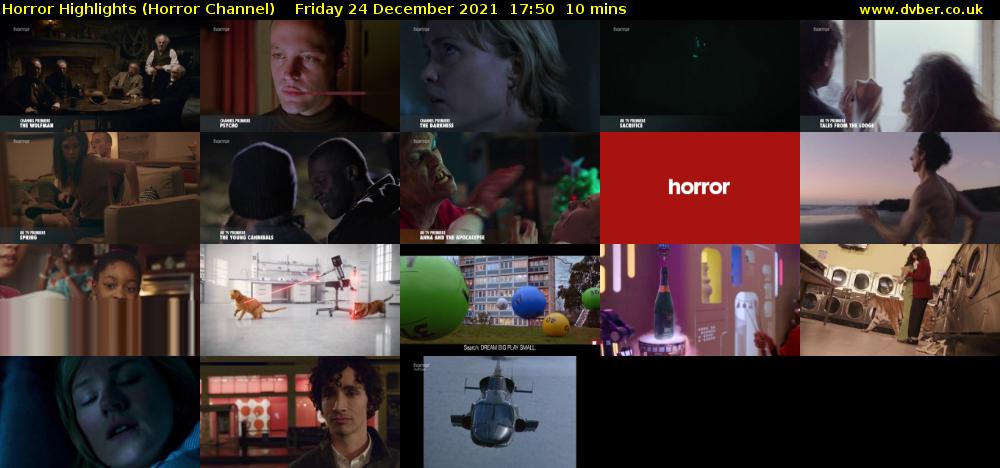 Horror Highlights (Horror Channel) Friday 24 December 2021 17:50 - 18:00