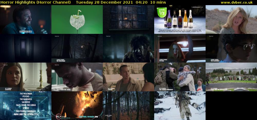 Horror Highlights (Horror Channel) Tuesday 28 December 2021 04:20 - 04:30