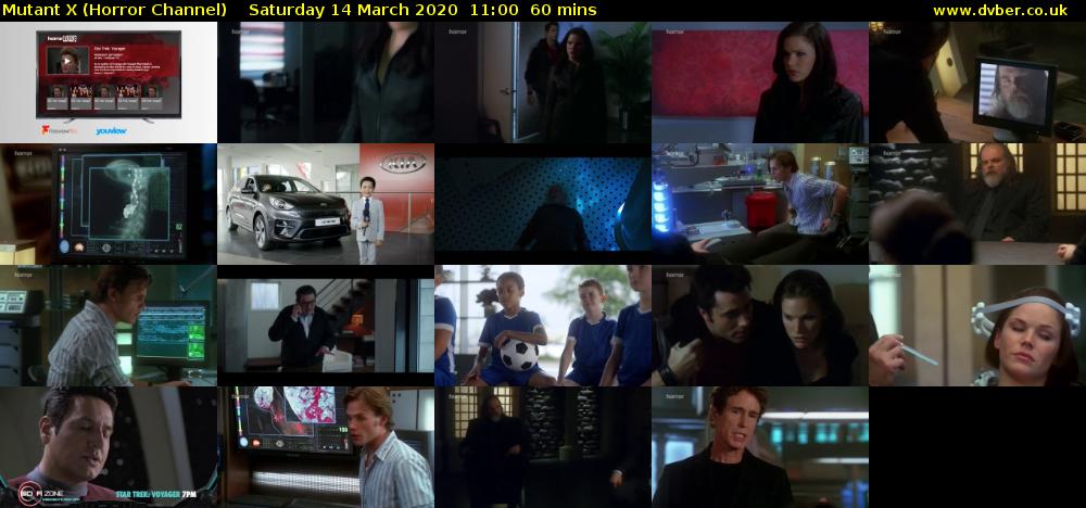Mutant X (Horror Channel) Saturday 14 March 2020 11:00 - 12:00