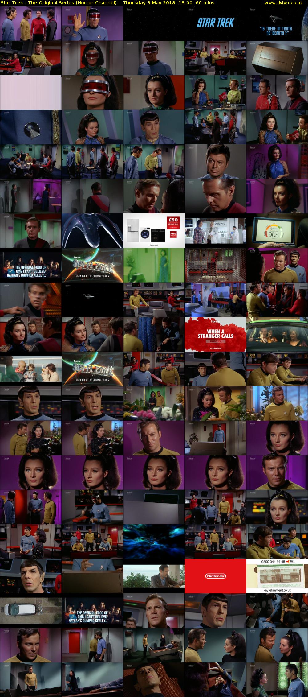 Star Trek - The Original Series (Horror Channel) Thursday 3 May 2018 18:00 - 19:00