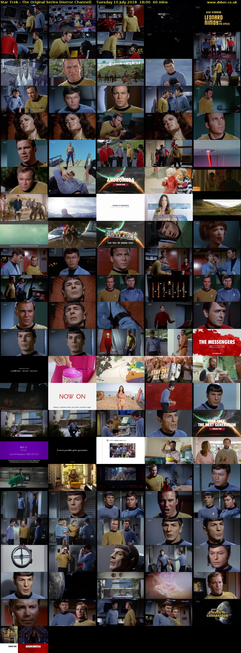 Star Trek - The Original Series (Horror Channel) Tuesday 10 July 2018 18:00 - 19:00